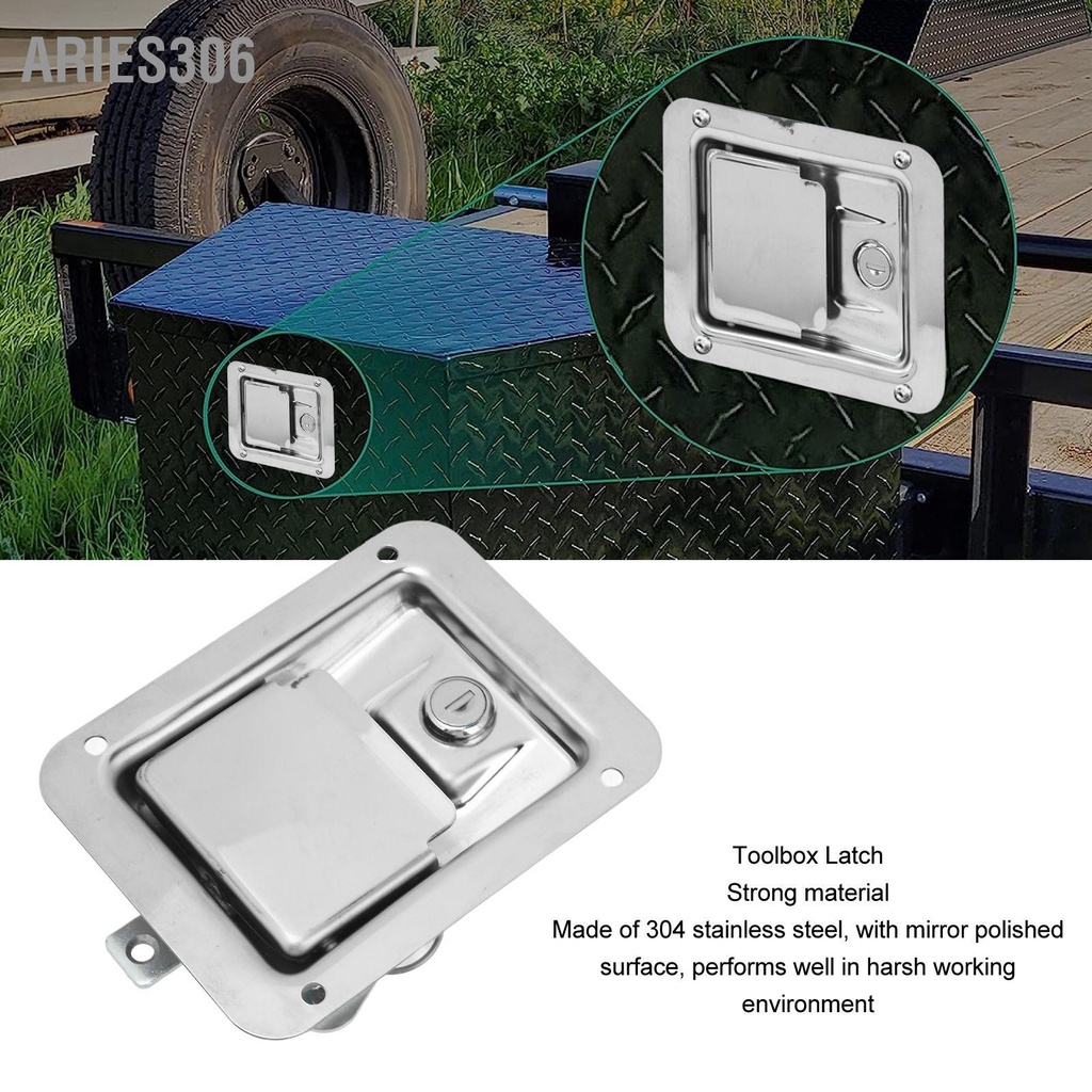 aries306-กล่องเครื่องมือ-latch-flush-mount-ล็อค-paddle-2-ปุ่มสำหรับรถพ่วงรถบรรทุก-camper-ตู้ไฟฟ้า