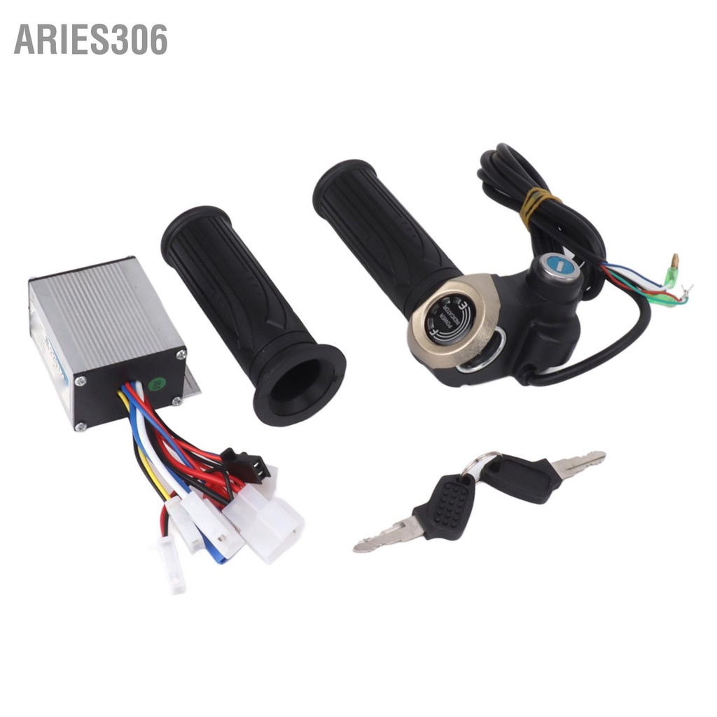 aries306-24v-250w-ไฟฟ้าจักรยาน-brushed-controller-ไฟฟ้าจักรยานพร้อมชุดหน้าจอกลม-คันเร่ง-grip-2-ปุ่ม