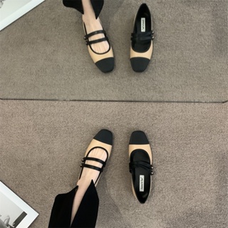 รองเท้าแมรี่เจน รองเท้าหนัง ส้นแบน สไตล์เกาหลี แฟชั่นฤดูใบไม้ผลิ สําหรับผู้หญิง 2023