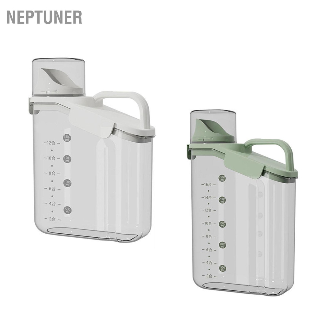 neptuner-กล่องเก็บเมล็ดพืชปิดผนึกขนาด-2000-มล-พร้อมถ้วยตวงความจุขนาดใหญ่มือถือถังข้าวใสสำหรับห้องครัว