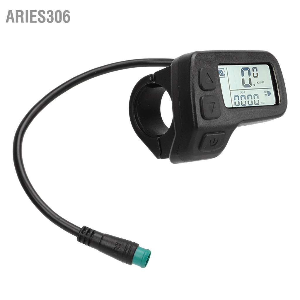 aries306-ไฟฟ้าจักรยานจอแสดงผล-lcd-กันน้ำ-connector-ข้อมูลจอแสดงผลขนาด-24v-36v-48v-universal-สำหรับไฟฟ้าจักรยาน