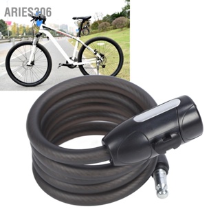 Aries306 สายล็อคจักรยาน 4.9ft ยาวสีดำ 2 ปุ่ม PVC เหล็กหนาเชือกม้วนสายล็อคพร้อมขายึดสำหรับกลางแจ้ง