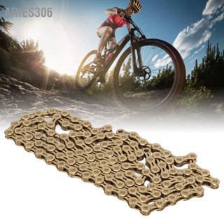 Aries306 โซ่จักรยานเสือภูเขา 10 ความเร็วเหล็กคาร์บอนสูงGold Hollow Bike Speed ​​Chainสำหรับขี่จักรยาน