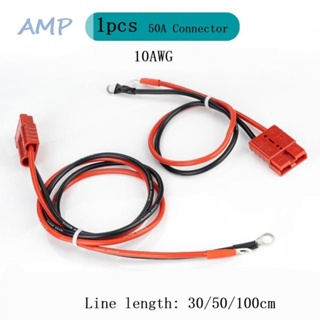 ⚡NEW 8⚡50Amp Connector 1000 V DC 100cm 30cm M8 Post Red/Black Jacket Brand New