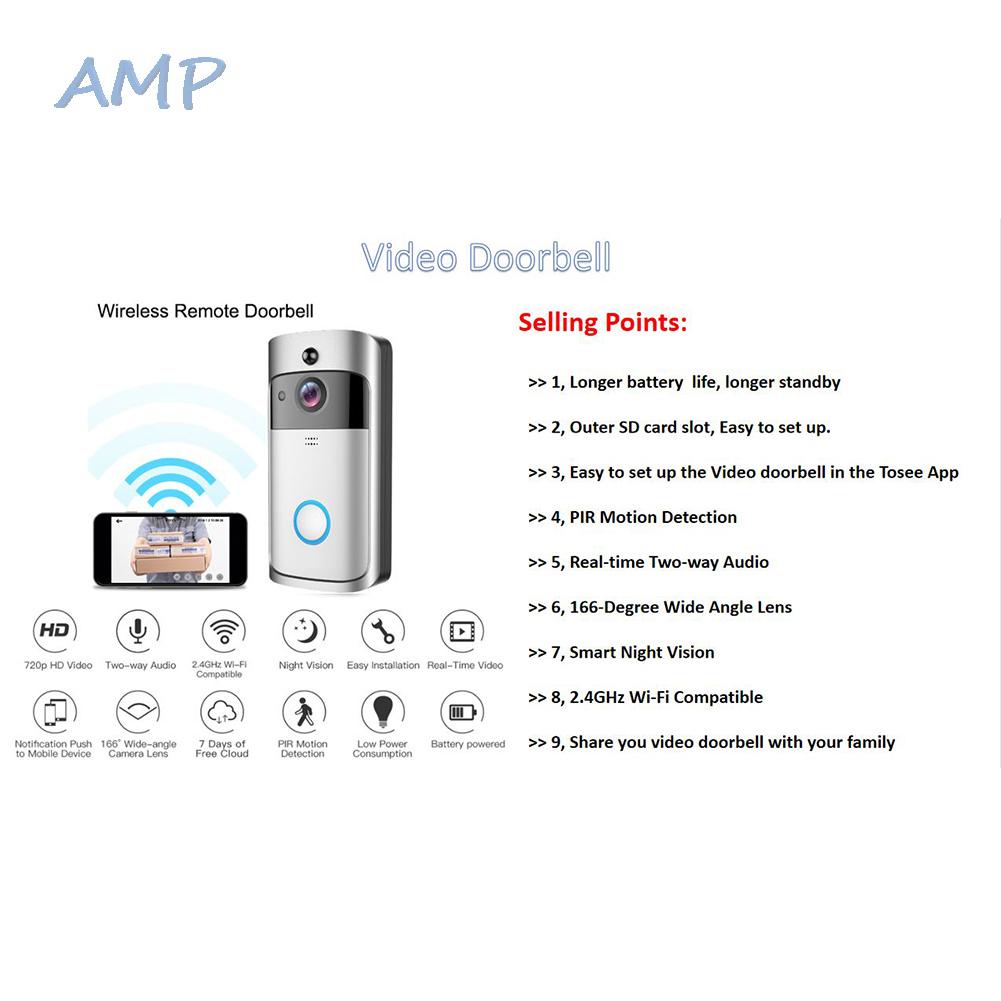 new-8-doorbell-video-camera-visual-wifi-wireless-720p-audio-video-automatically