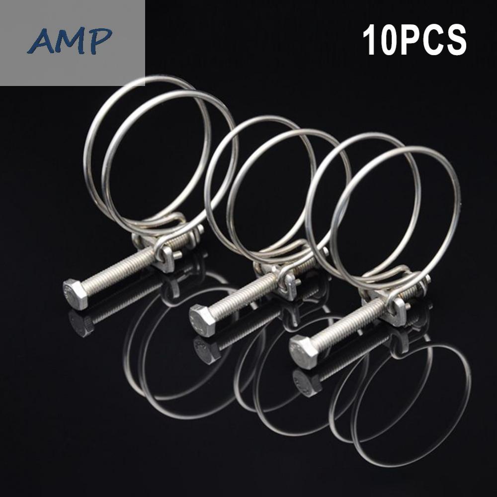 new-8-hose-clamp-10-pcs-bolt-clamp-software-hose-clamp-double-wire-stainless-steel