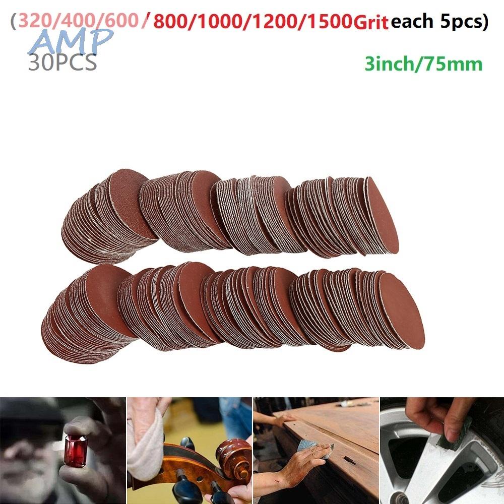 new-8-sanding-discs-3-30pcs-set-polished-stick-plate-resin-bonded-alumina-coated