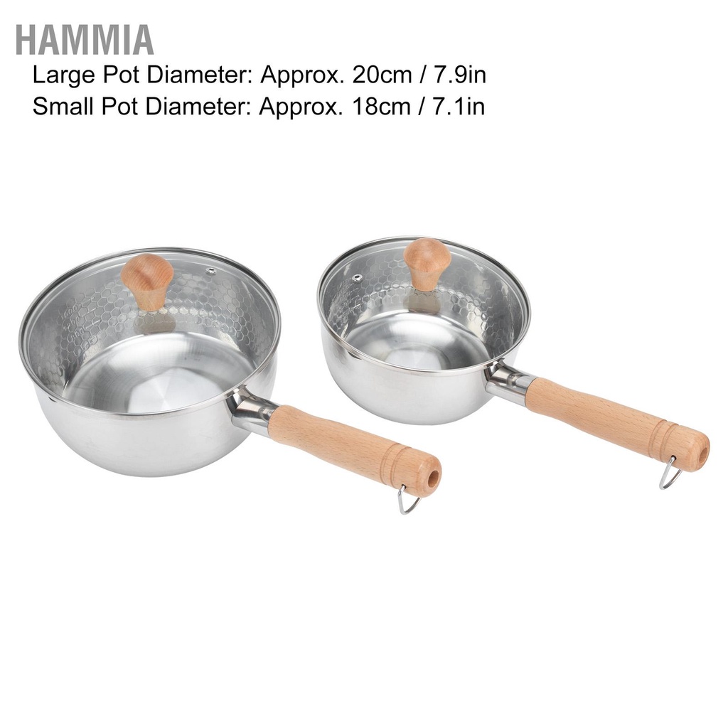 hammia-หม้อสแตนเลสหม้ออาหารเสริมหม้ออาหารพร้อมฝาปิดด้ามจับเดี่ยวสำหรับห้องครัว