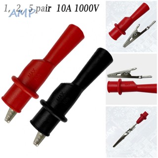 ⚡NEW 8⚡Alligator Clip Red And Black Silicone W/ 2mm Test Pinhole Circuit Test