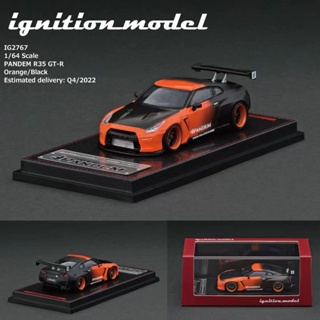 ignition 1: 64 PANDEM R35 GT-R สีส้ม สีเขียว ของเล่นสะสม สําหรับเด็กผู้ชาย  โมเดล รถ ของเล่นเด็กผู้ชาย ของขวัญวันเกิด ตกแต่งบ้าน