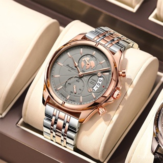 Poedagar Swiss Brand [พร้อมส่ง] นาฬิกาข้อมือ โครโนกราฟ เรืองแสง 989 กันน้ํา อเนกประสงค์ สําหรับผู้ชาย