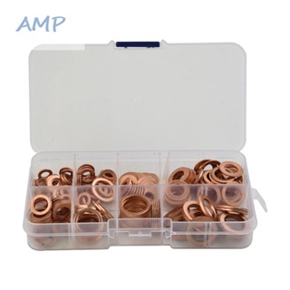 ⚡NEW 8⚡Copper Gaskets Hydraulic fittings 200pcs Set 9 Sizes Flat Ring Seal Kit