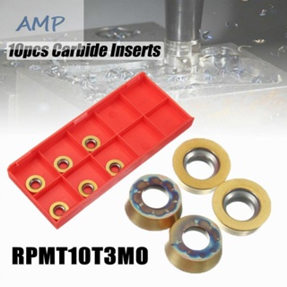 ⚡NEW 8⚡CNC Inserts Accessories Carbide Gold Parts RPMT10T3MO Replacements Tool