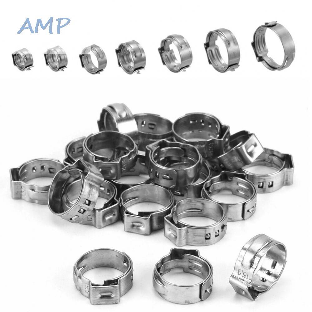 new-8-hose-clamp-130pcs-6-0-21-0mm-single-ear-stainless-steel-with-pincer-crimper