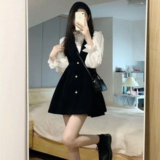 [พร้อมส่ง] ชุดเดรส เสื้อกั๊ก สไตล์ฝรั่งเศส แฟชั่นฤดูใบไม้ผลิ สําหรับผู้หญิง 2023