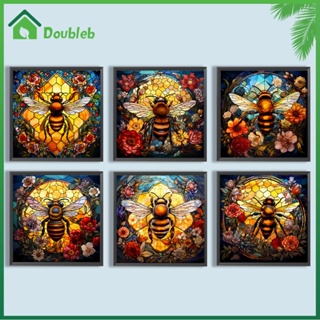 【Doub X ✮】ภาพวาดปักเพชร ทรงกลม ลายผึ้ง ดอกไม้ 5D DIY สําหรับตกแต่งบ้าน ✮
