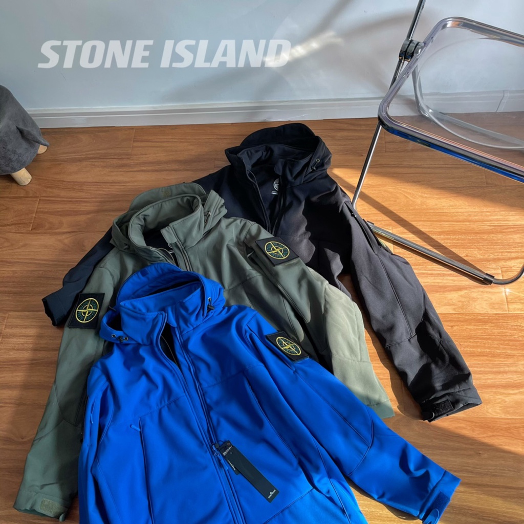 stone-island-พร้อมส่ง-เสื้อแจ็กเก็ต-มีฮู้ด-แต่งซิป-ลายเข็มทิศหิน