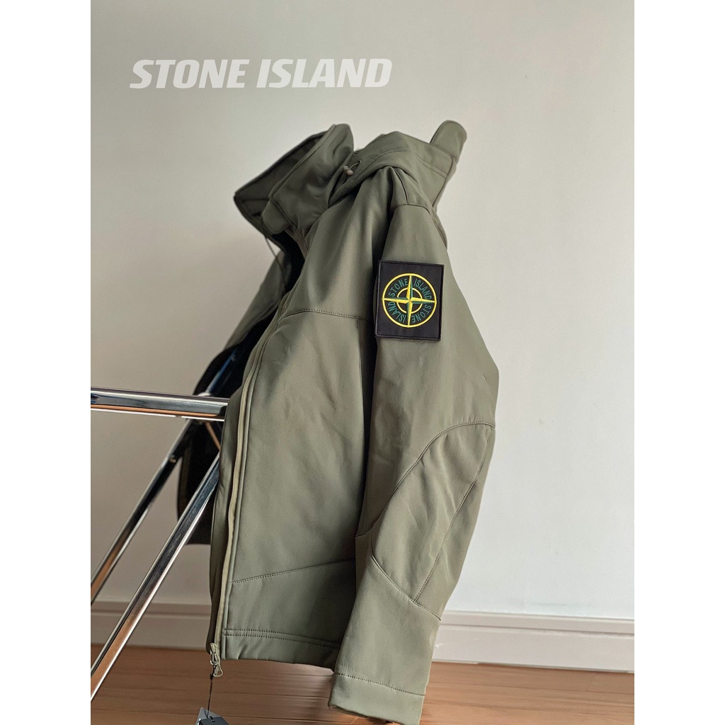 stone-island-พร้อมส่ง-เสื้อแจ็กเก็ต-มีฮู้ด-แต่งซิป-ลายเข็มทิศหิน