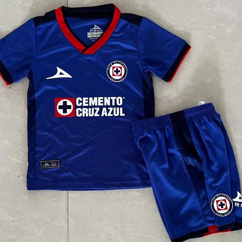 เสื้อกีฬาแขนสั้น-ลายทีมชาติฟุตบอล-cruz-azul-23-24-ชุดเหย้า-สีฟ้า-สําหรับเด็ก