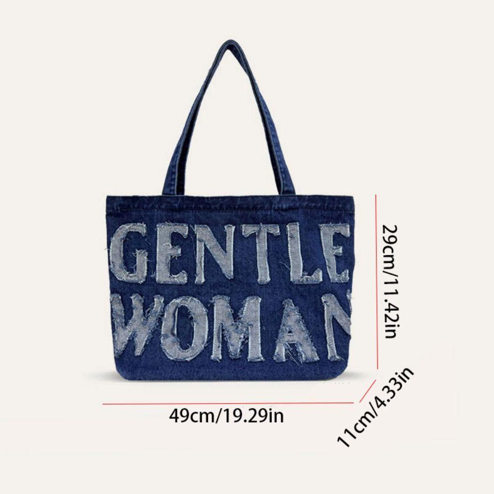 bo-gentlewoman-กระเป๋าถือ-กระเป๋าสะพายไหล่-ผ้ายีน-พิมพ์ลายตัวอักษร-ความจุขนาดใหญ่-แบบพกพา-สําหรับคุณแม่
