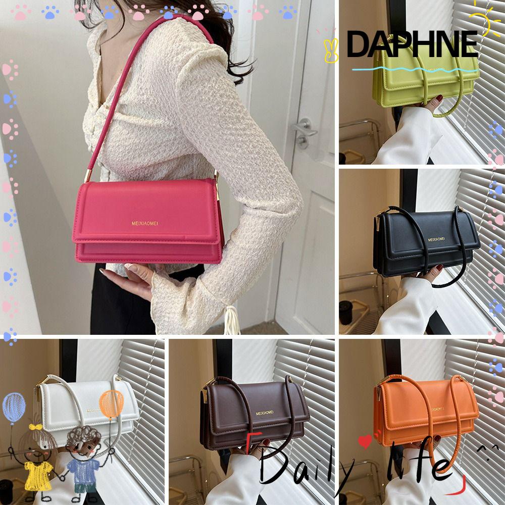 daphne-กระเป๋าสะพายไหล่-หนัง-pu-ทรงโท้ท-แบบพกพา-สีพื้น-สําหรับผู้หญิง