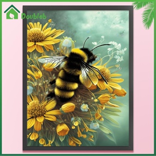 【Doub X ✮】ชุดปักครอสสติตช์ ผ้าฝ้าย 11CT พิมพ์ลายผึ้ง ดอกเดซี่ ขนาด 40x55 ซม. ✮