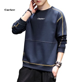 &lt;CarAcc&gt; เสื้อกันหนาว คอกลม ปักลายตัวอักษร ทรงหลวม สีพื้น แฟชั่นฤดูใบไม้ผลิ ฤดูใบไม้ร่วง สําหรับผู้ชาย