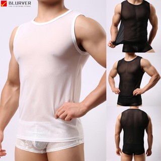 เสื้อยืดแขนกุด คอกลม ซีทรู ระบายอากาศ เซ็กซี่ สําหรับปาร์ตี้