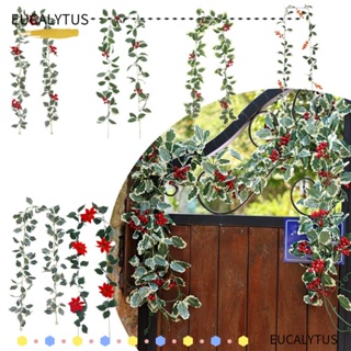 Eutus เถาดอกไม้คริสต์มาส สําหรับแขวนตกแต่งผนัง งานแต่งงาน ปาร์ตี้คริสต์มาส DIY