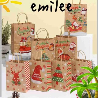 Emilee ถุงกระดาษใส่ของขวัญ ลายเกล็ดหิมะ DIY 10 ชิ้น