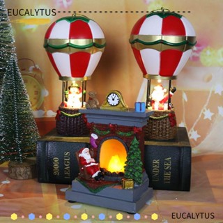 Eutus ลูกโป่งเรซิ่น รูปสโนว์แมน ซานตาคลอส คริสต์มาส สีแดง สําหรับตกแต่งบ้าน