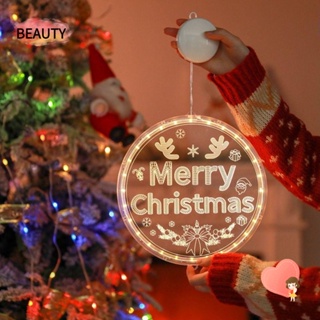 Beauty สายไฟ Led อะคริลิค ทรงกลม ลาย Merry Christmas 2024 สําหรับตกแต่งบ้าน