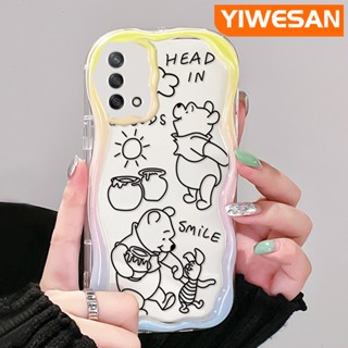 เคสโทรศัพท์มือถือแบบนิ่ม ใส กันกระแทก ลายการ์ตูนหมีพูห์ยิ้ม สําหรับ OPPO A74 4G A95 4G F19 F19S Reno 6 Lite