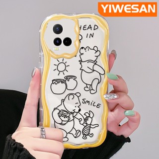 เคสโทรศัพท์มือถือแบบนิ่ม ใส กันกระแทก ลายการ์ตูนหมีพูห์ยิ้ม สําหรับ VIVO Y21 2021 Y21G Y33s Y21s Y21e Y21a Y21t T1x 4G