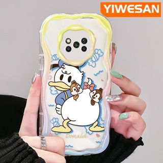 เคสโทรศัพท์มือถือ ซิลิโคนใส กันกระแทก ลายการ์ตูนโดนัลด์ดั๊ก เวฟบอร์เดอร์น่ารัก สีครีม สําหรับ Xiaomi Poco X3 NFC Poco X3 Pro Poco X3 GT Poco X4 NFC X4 GT M3 F4