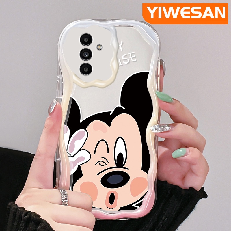 เคสโทรศัพท์มือถือ-ซิลิโคนนุ่ม-ใส-ลายการ์ตูนมิกกี้เมาส์-สีครีม-สําหรับ-samsung-galaxy-a13-a13-5g-a04s-a14