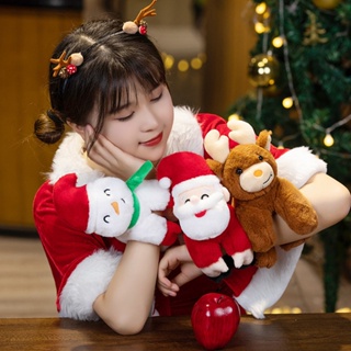 Hanoim1 ตุ๊กตาการ์ตูนซานตาคลอส สโนว์แมน กวาง น่ารัก ผ้ากํามะหยี่ขนนิ่ม ออกแบบดี สําหรับคริสต์มาส
