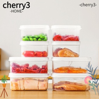 Cherry3 กล่องพลาสติกใส ทรงสี่เหลี่ยม ทนความร้อน สําหรับเก็บรักษาอาหารในตู้เย็น