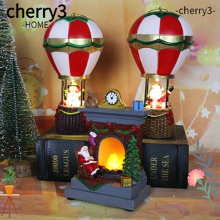 Cherry3 ลูกโป่งไฟ LED เรซิน รูปสโนว์แมน สโนว์แมน ซานต้า คริสต์มาส สีแดง สําหรับตกแต่งบ้าน ของขวัญ