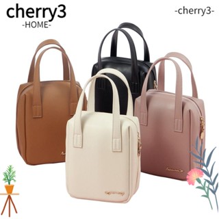 Cherry3 กระเป๋าเครื่องสําอาง หนัง PU กันน้ํา ความจุขนาดใหญ่ อเนกประสงค์ พร้อมหูหิ้ว