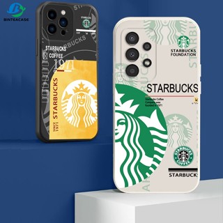 เคสโทรศัพท์มือถือ ซิลิโคนนุ่ม ลายตัวอักษร Starbucks Binteacase สําหรับ Samsung A24 A14 M23 A04S A13 A03S A23 A53 A73 A33 A22 A21S A12 A02S A11 A51 A10 A30 A50 A52 A20S A10S M12 J4 Plus J7