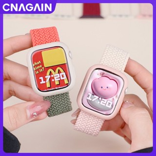 Cnagain สายนาฬิกาข้อมือไนล่อน สองสี ปรับได้ สําหรับ Apple watch Ultra SE Series 8 7 6 5 4 3 2 1 iWatch 49 มม. 45 มม. 41 มม. 44 มม. 40 มม. 42 มม. 38 มม.