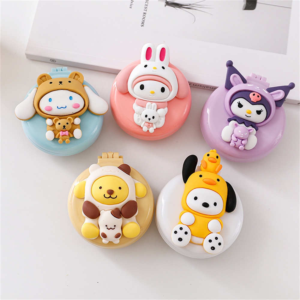 sanrio-หวีแปรงนวดผม-แบบพกพา-สามารถพับได้-ลาย-kuromi-melody-cinnamoroll-mini-air-cushion