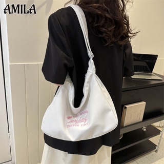 AMILA กระเป๋าแฟชั่นเกาหลี Messenger Dumpling กระเป๋าใต้วงแขนไหล่เดียวที่เข้าชุดลำลอง ความจุสูง การออกแบบเฉพาะที่ทันสมัย