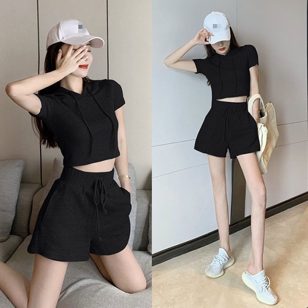 ชุดกีฬา-เสื้อแขนสั้น-กางเกงขาสั้น-ขากว้าง-สองชิ้น-แฟชั่นฤดูร้อน-สําหรับผู้หญิง-ใส่ออกกําลังกาย-เล่นโยคะ-วิ่ง-mc-wbps