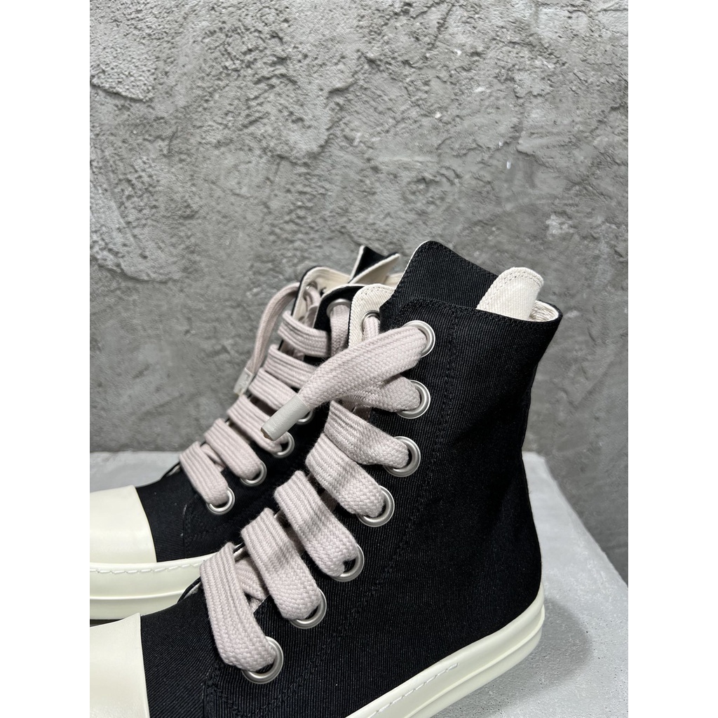 rick-owens-double-line-drkshdw-2022ss-เชือกผูกรองเท้าผ้าใบ-แบบหนา-ข้อสูง