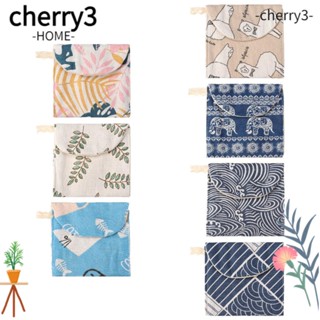 Cherry3 กระเป๋าเก็บเครื่องสําอาง ผ้าเช็ดปาก หูฟัง ลายการ์ตูนสัตว์