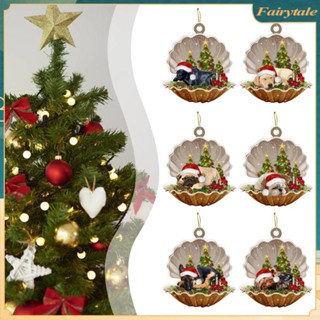 ❀ Christmas Shell Puppy จี้อะคริลิคสุนัขแขวนเครื่องประดับต้นคริสต์มาสจี้ตกแต่ง Merry Christmas Home Decor ของขวัญ