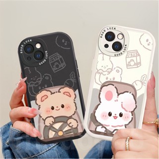 Cute Cartoon Casing Infinix HOT 11 11S 10T 10S 10 9 Play Pro Lite Note 8 Smart 6 5 2020 Couple Bear Rabbit Driver Fine Hole Airbag Soft Phone Case Cover 1XPN 79