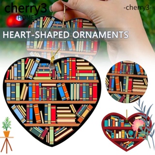 Cherry3 จี้ชั้นวางหนังสือ รูปหัวใจ สําหรับตกแต่งต้นคริสต์มาส